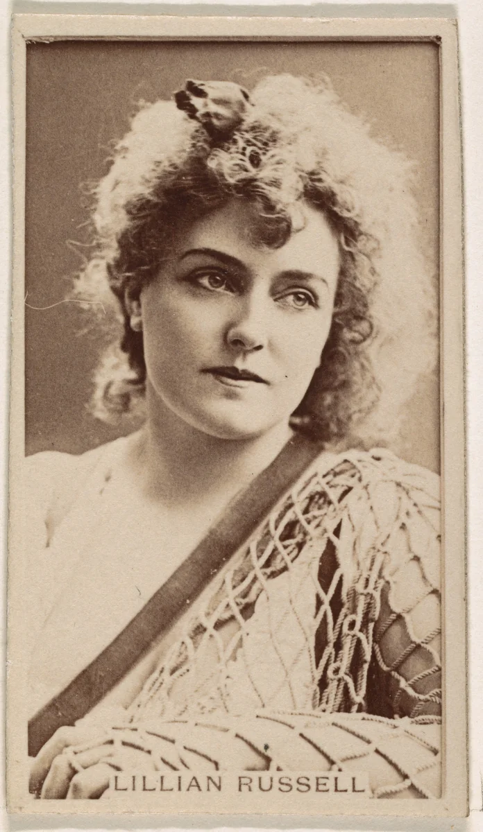 Lillian Russell, from the Actresses series (N245) issued by Kinney Brothers to promote Sweet Caporal Cigarettes by Kinney Brothers Tobacco Company, photograph, 1890