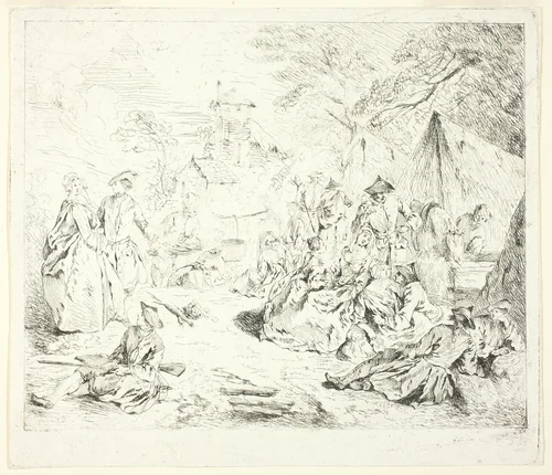 Halte de Soldates by Jean-Baptiste Pater, print, 1715-1736