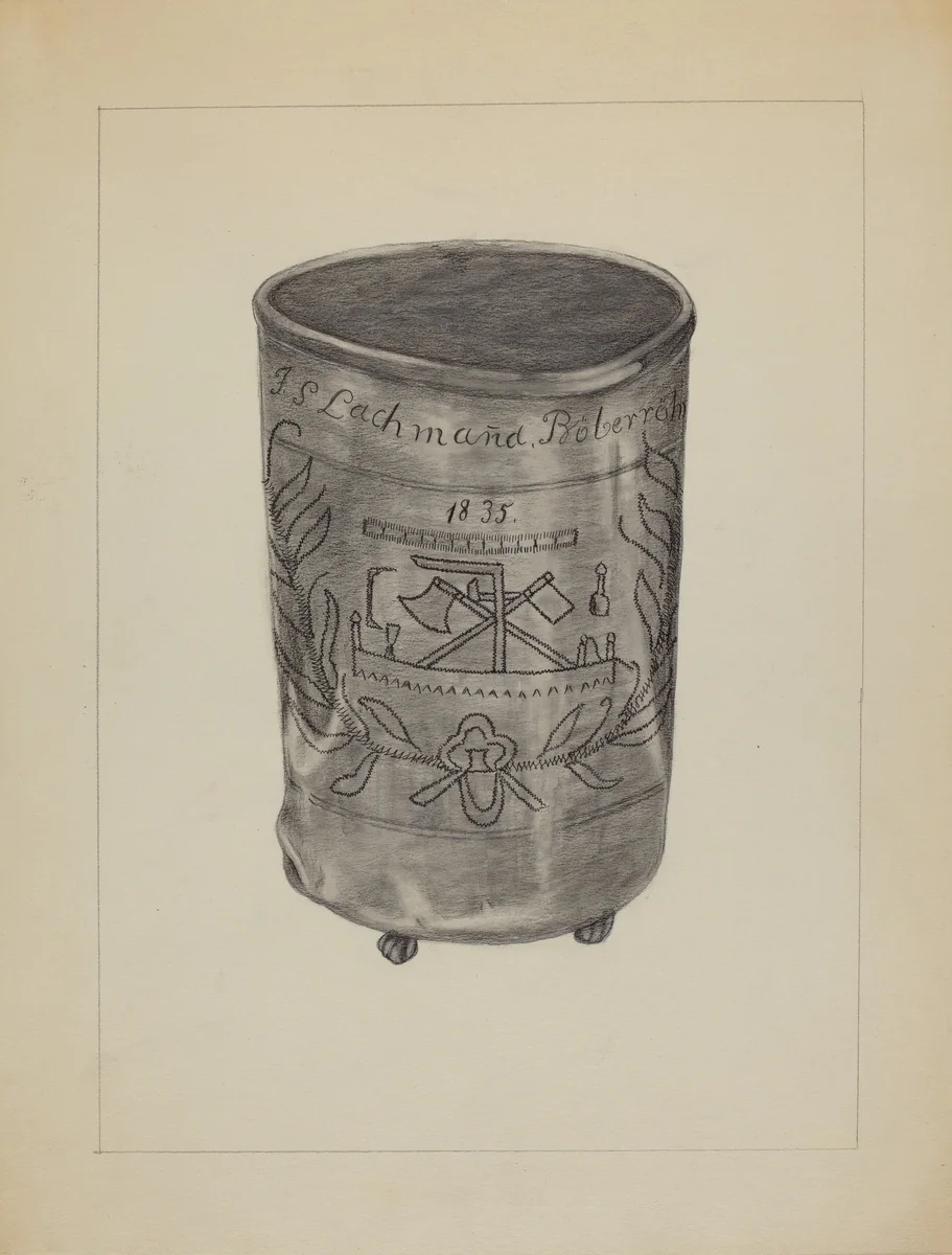 Pewter Beaker by Gertrude Lemberg, index of american design, 1936