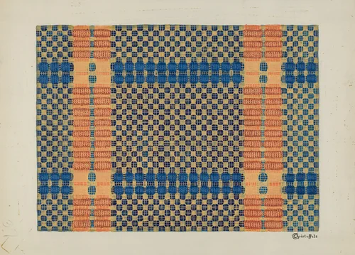 Coverlet (Reverse Side) by Cornelius Christoffels, index of american design, 1935-1942