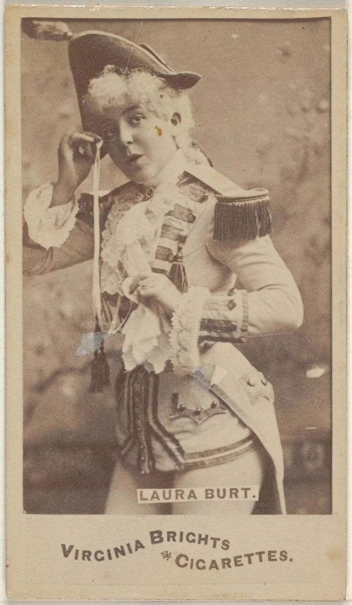 Laura Burt, from the Actors and Actresses series (N45, Type 6) for Virginia Brights Cigarettes by Allen & Ginter, photograph, 1885-1891