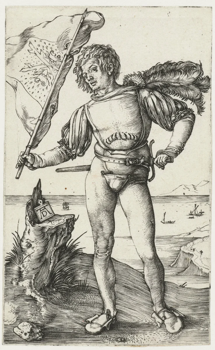 De vaandeldrager by Unknown, print, 1499-1503