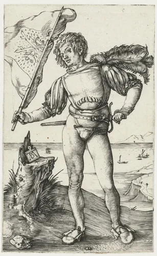 De vaandeldrager by Unknown, print, 1499-1503