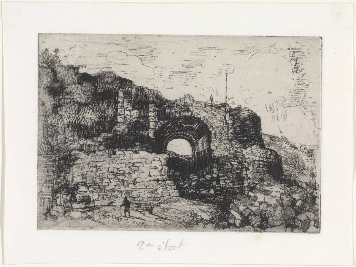 Lindenkruispoort te Maastricht by Alexander Schaepkens, print, 1874-1899