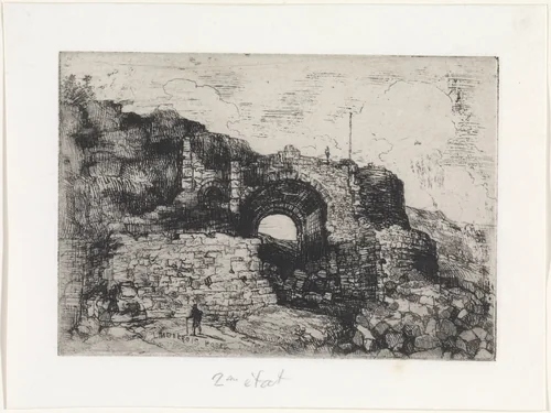 Lindenkruispoort te Maastricht by Alexander Schaepkens, print, 1874-1899