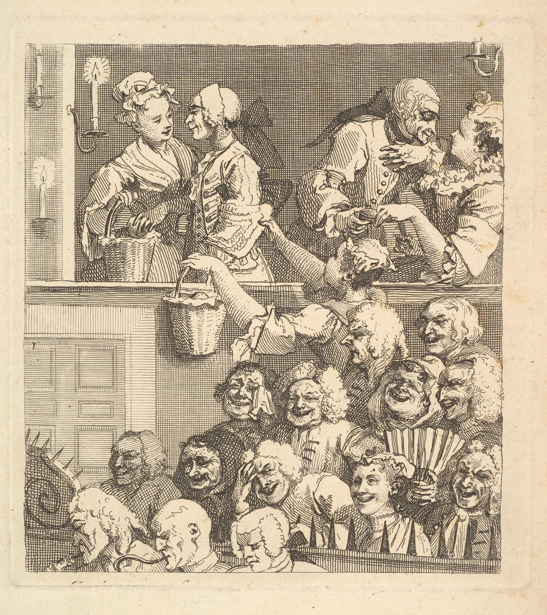 The Laughing Audience by William Hogarth, print, 1733