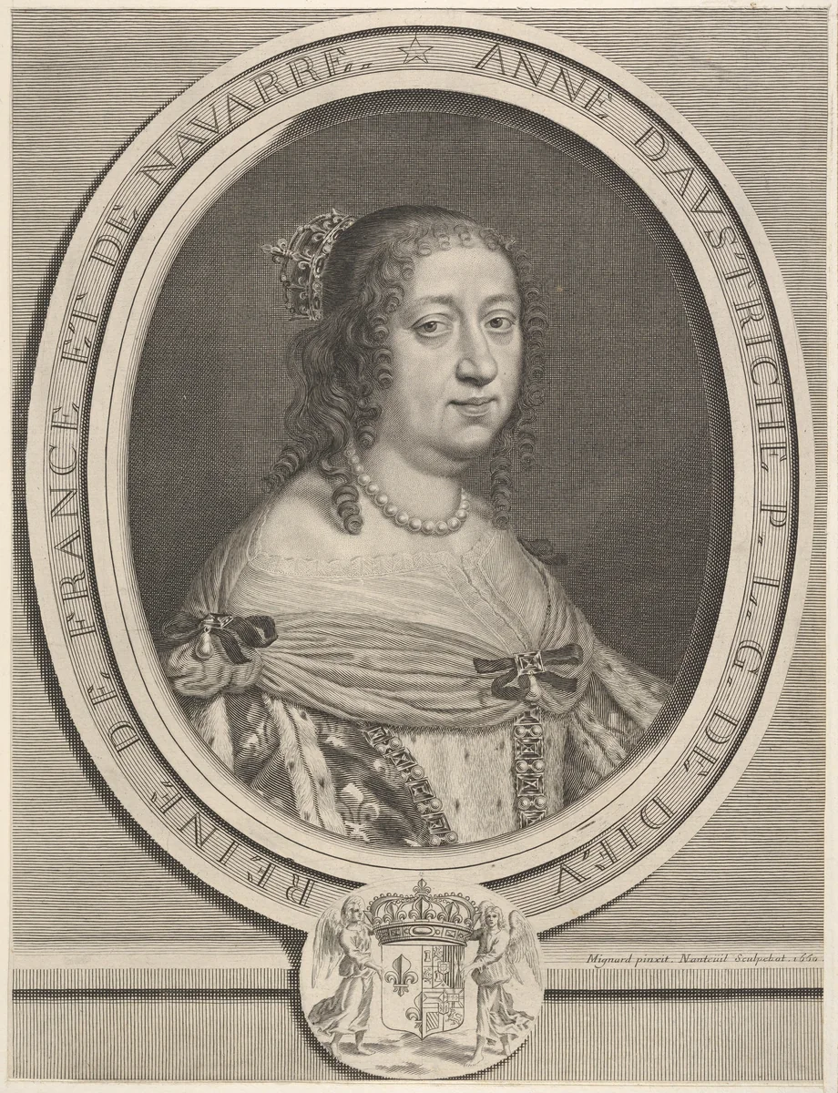 Anne of Austria by Robert Nanteuil, print, 1660