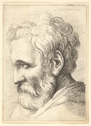 Bearded old man by Wenceslaus Hollar, print, 1645