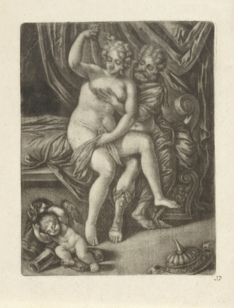 Venus en Mars by Jan van Somer, print, 1655-1700