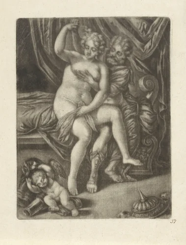 Venus en Mars by Jan van Somer, print, 1655-1700