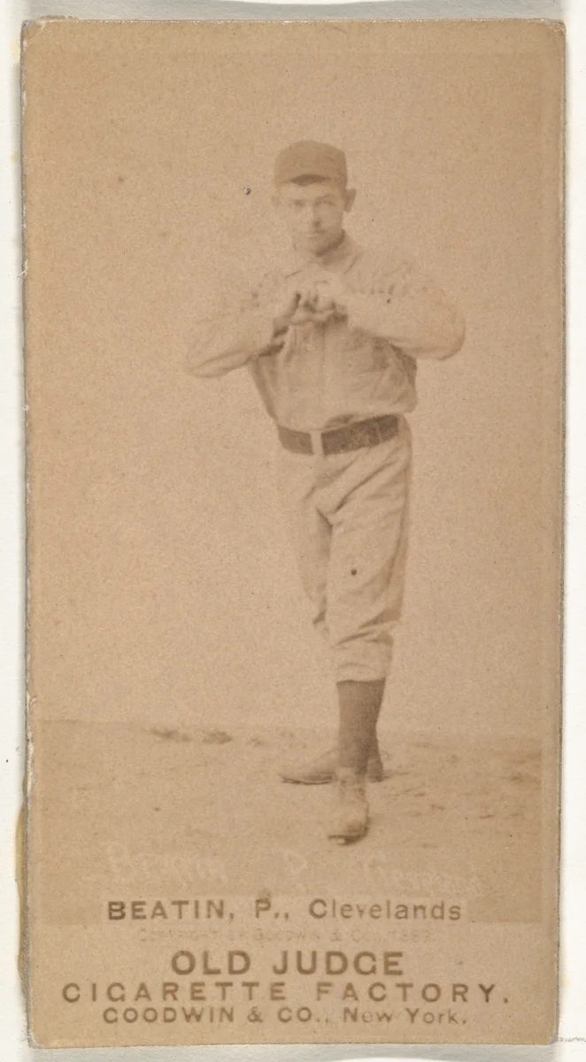 Ebenezer Ambrose "Ed" Beatin, Pitcher, Cleveland, from the Old Judge series (N172) for Old Judge Cigarettes by Goodwin & Company, photograph, 1887-1890