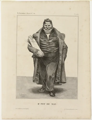 Mr. Pot De Naz.., plate 270 from Célébrités de la Caricature by Honoré-Victorin Daumier, print, 1833