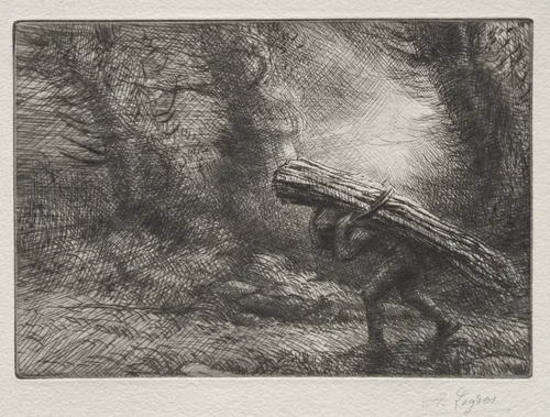 The Return to the Cottage by Alphonse Legros, print, 1857-1911