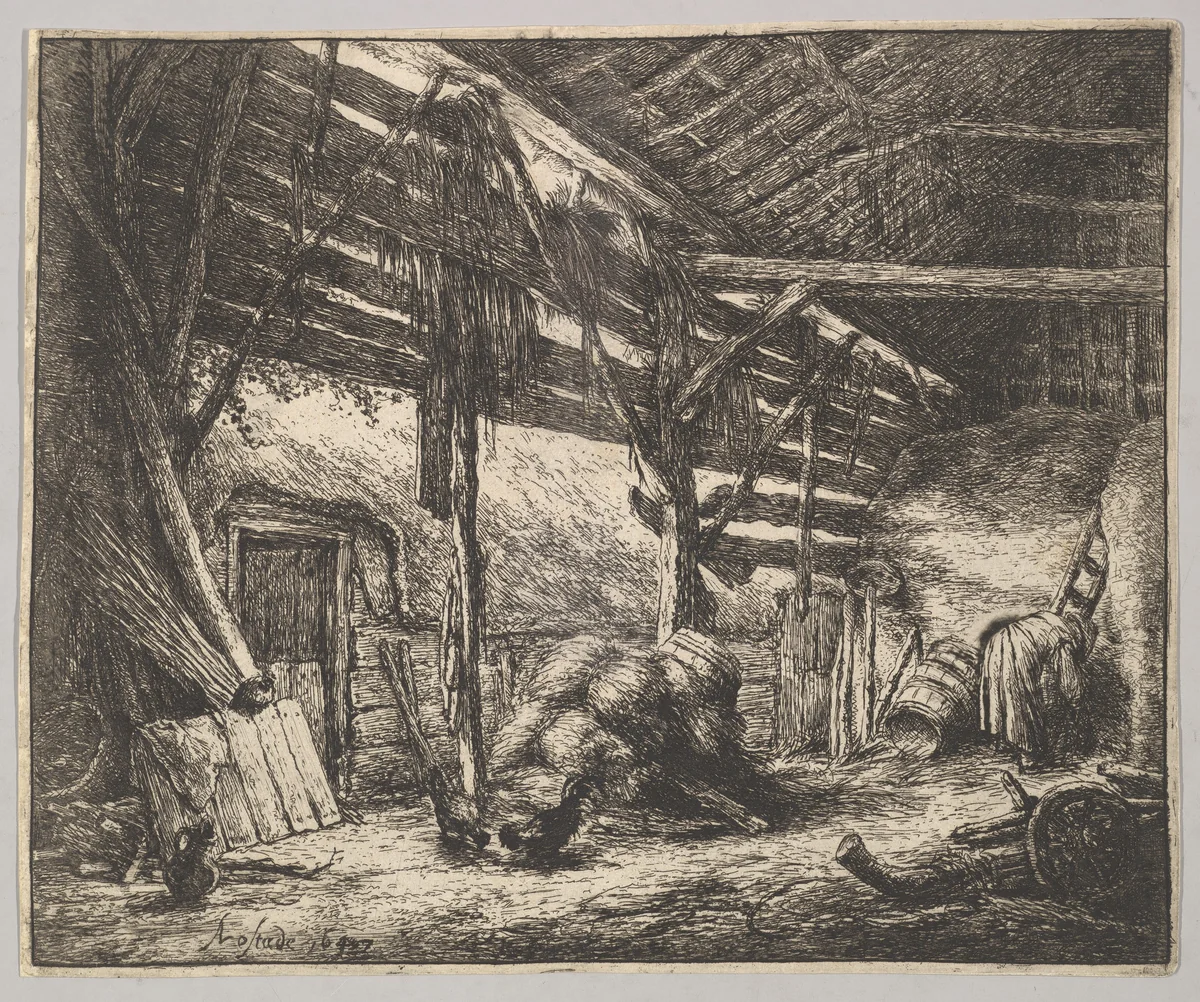 The Barn by Adriaen van Ostade, print, 1647