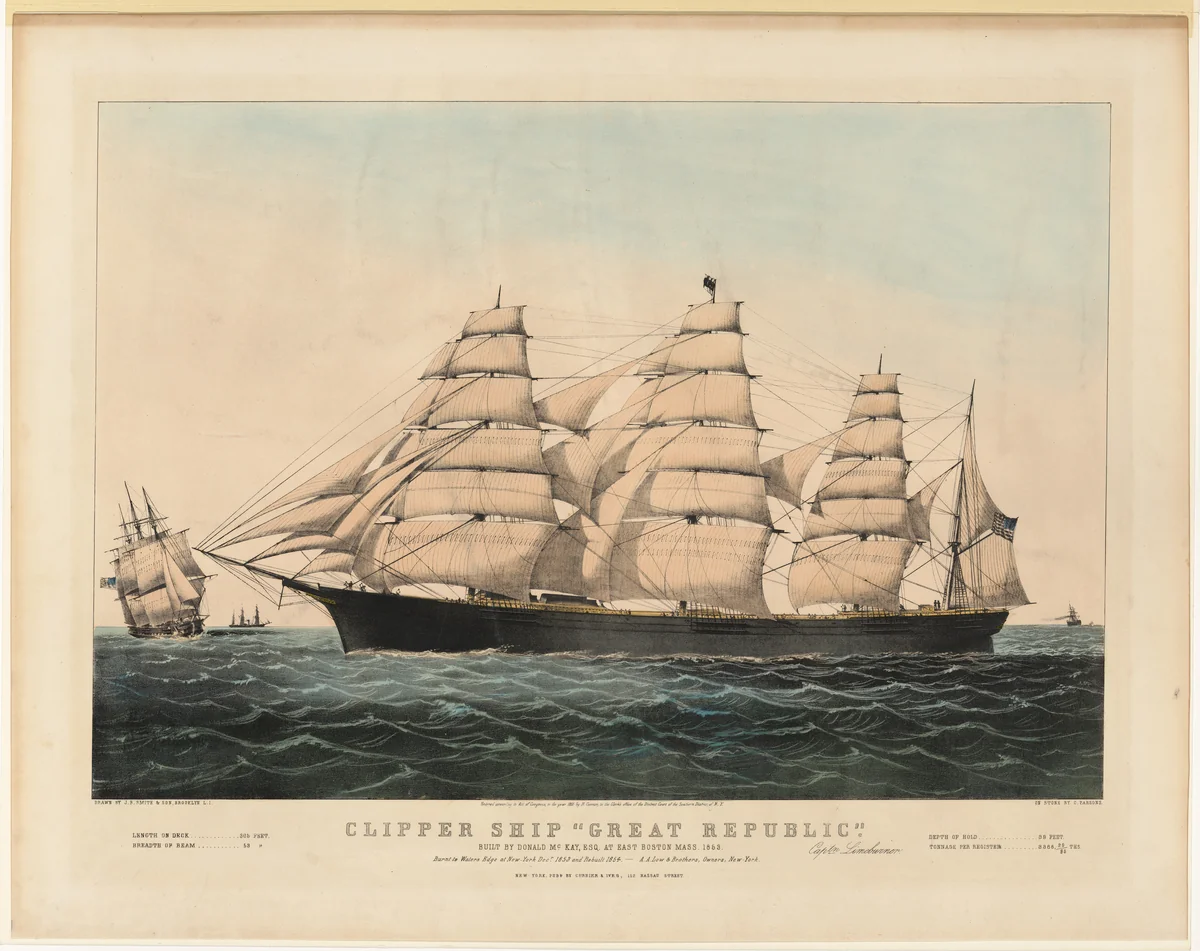 Clipper Ship "Great Republic" by Joseph B. Smith, print, 1855