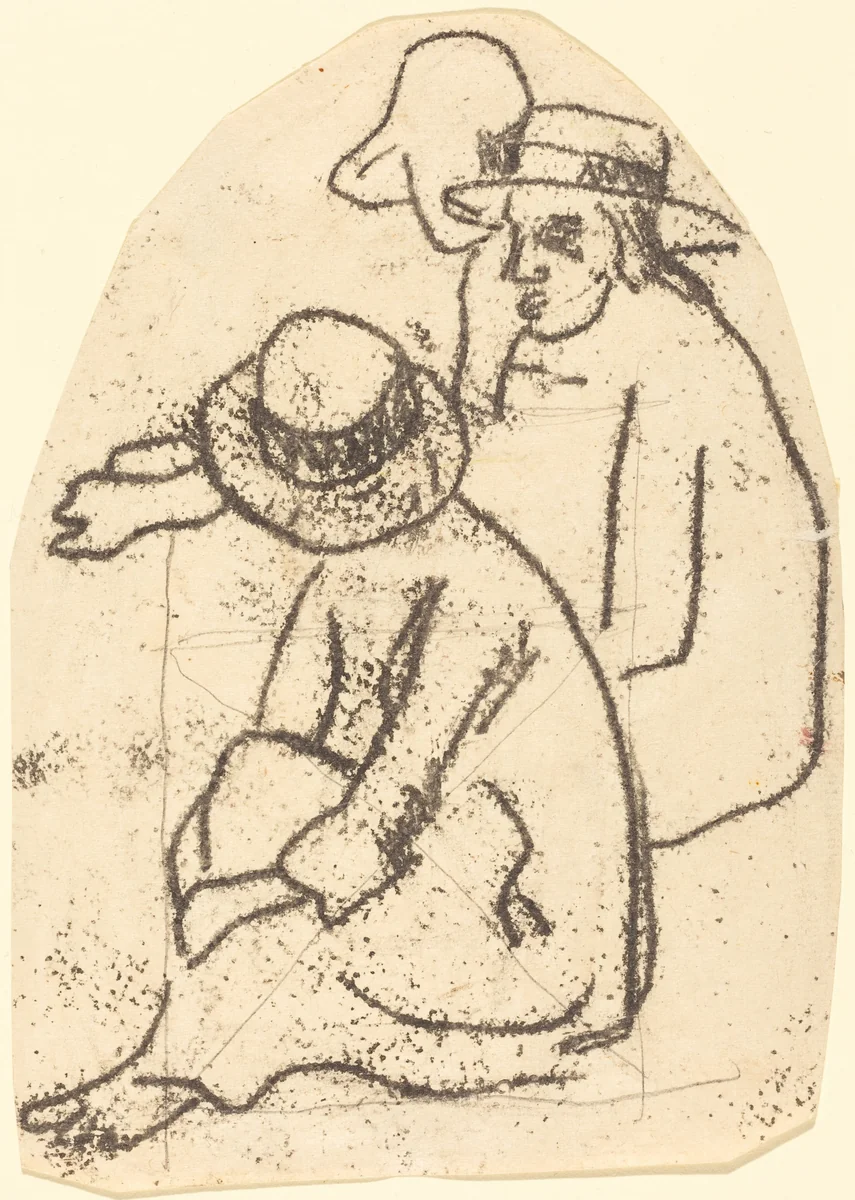 Three Tahitians (Study for "La soeur de charite") by Paul Gauguin, print, 1899-1902