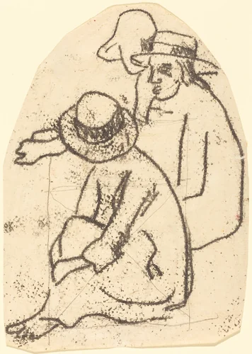 Three Tahitians (Study for "La soeur de charite") by Paul Gauguin, print, 1899-1902