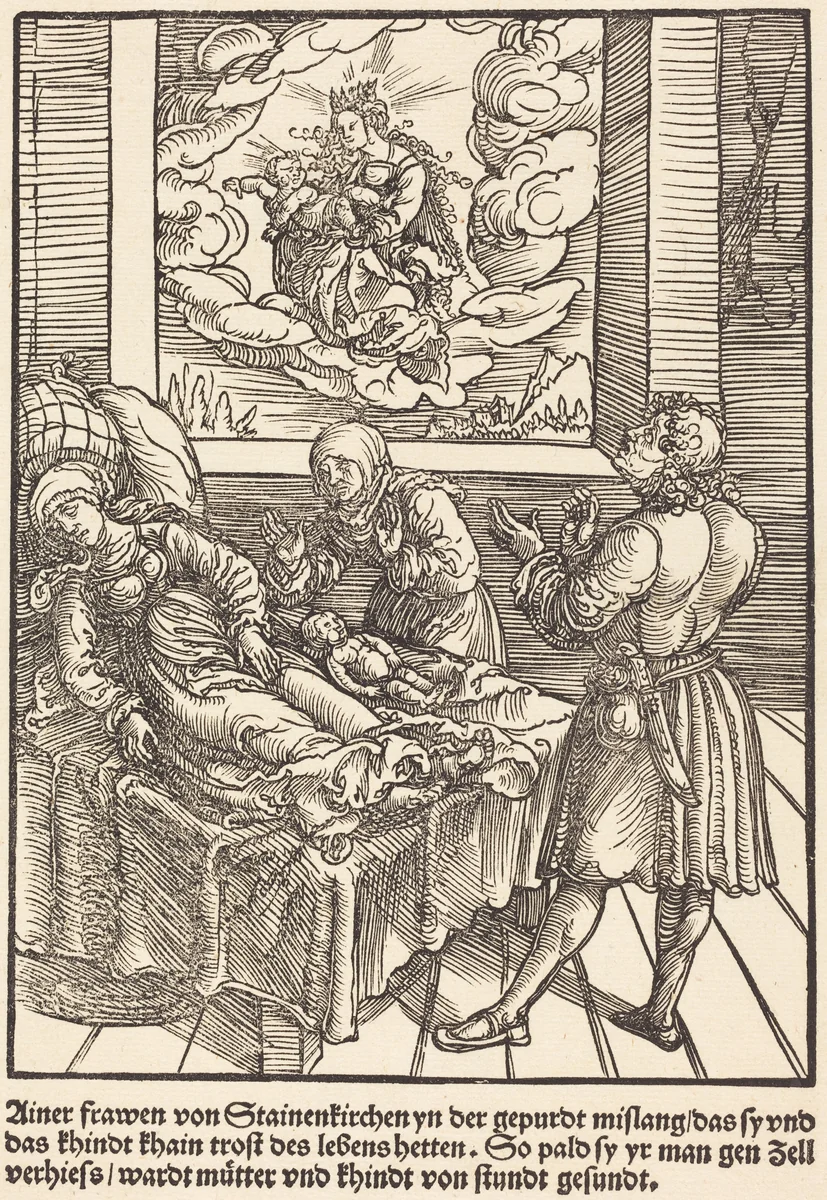 Ainer frawen von Stainerkirchen ... by Master of the Miracles of Mariazell, print, 1503