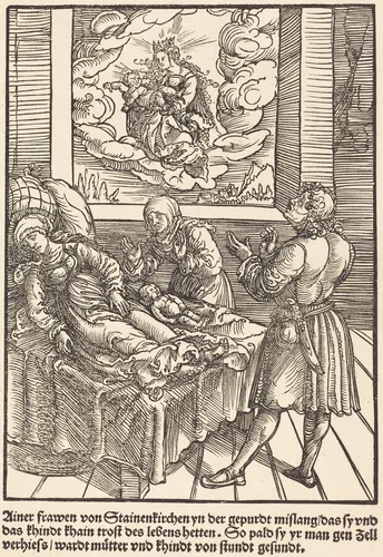 Ainer frawen von Stainerkirchen ... by Master of the Miracles of Mariazell, print, 1503