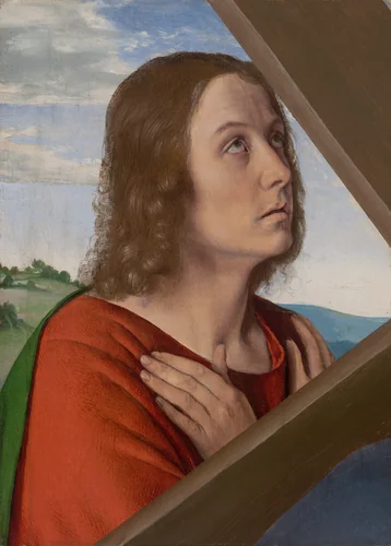 Fragment from Christ Carrying the Cross: Saint John the Evangelist by Jean Hey, painting, 1495-1505