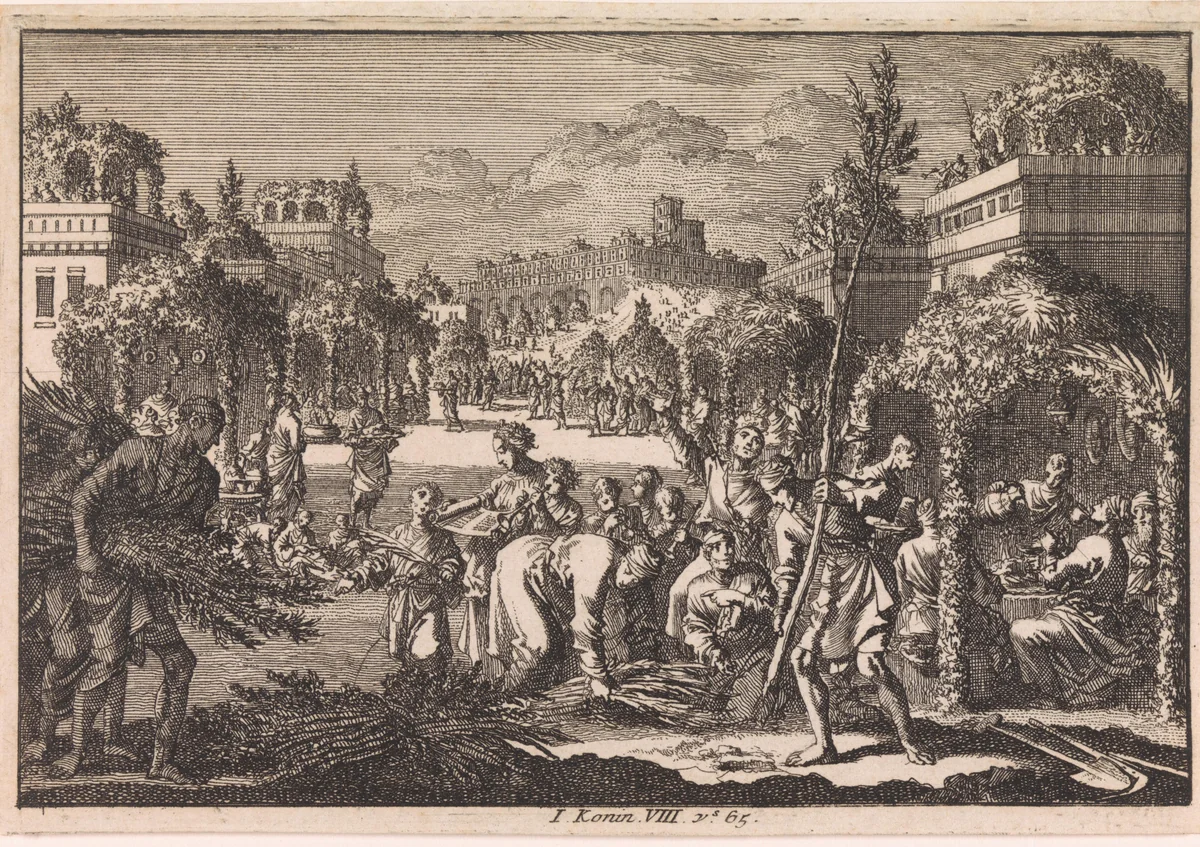 Loofhuttenfeest by Jan Luyken, print, 1703