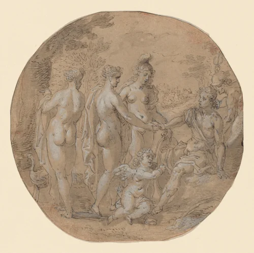 The Judgment of Paris by South German 17th Century, drawing, 1564-1625