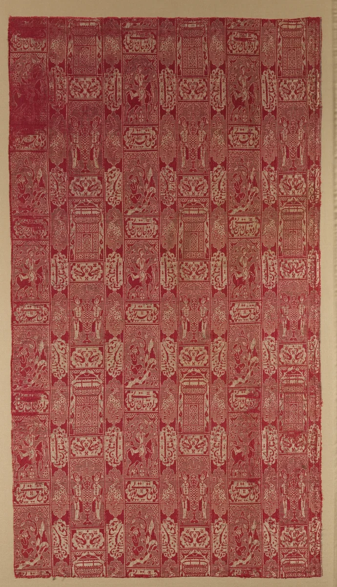 Textile Depicting a Scene from Nizami's Khamsa by Nizami, textile, 1500-1699
