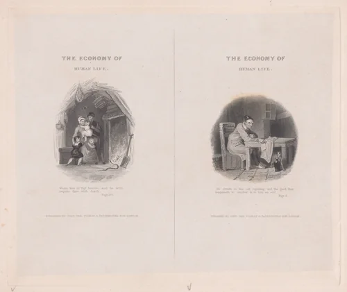 Two illustrations for "The Economy of Human Life" by Frank Howard, print, 1834