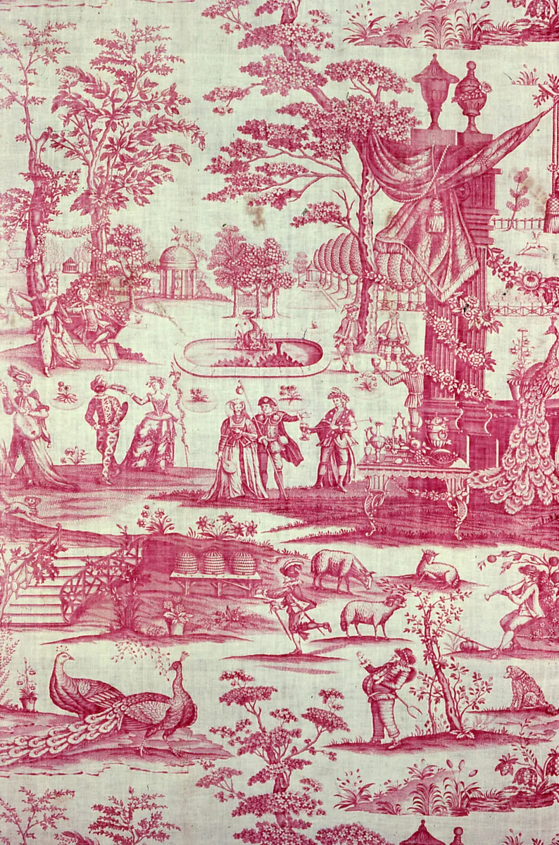 Commedia del'Arte (Furnishing Fabric) by England, textile, 1760-1790