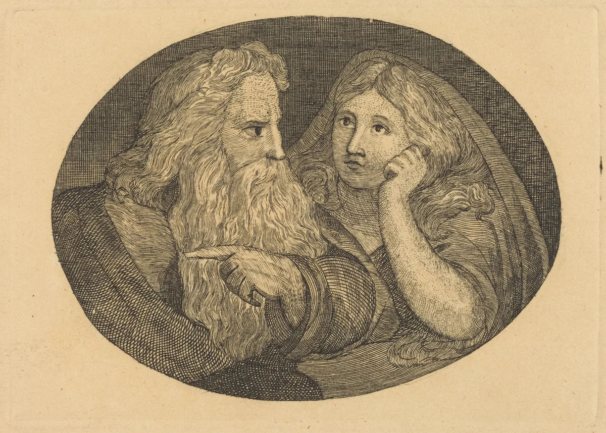 Lear and Cordelia by Thomas Butts, Jr.; William Blake, print, 1806-1808