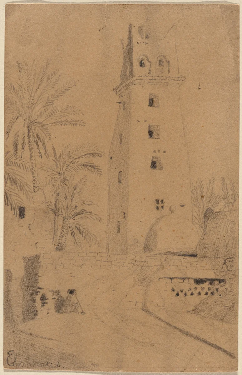 Study for Mosque near Biskra by Louis Michel Eilshemius, drawing, 1915
