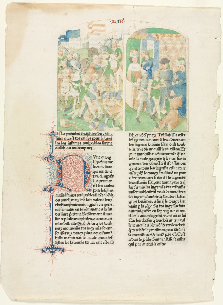 Opening Page of Book VIII of Valerius Maximus's Facta et dicta memorabilia by Unknown, drawing, 1471-1481