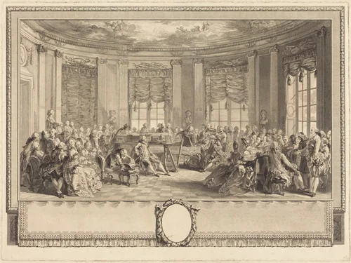 Le concert by Antoine-Jean Duclos; Augustin de Saint-Aubin, print, 1774
