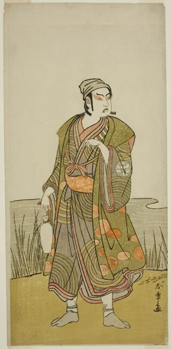 The Actor Ichimura Uzaemon IX as the Potter Tsuchihei in the Play Higashiyama Momiji no Kadode, Performed at the Ichimura Theater in the Ninth Month, 1778 by Katsukawa Shunsho (勝川 春章), print, 1773-1783