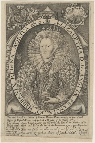 Queen Elizabeth by Renold Elstrack, print, 1571-1625