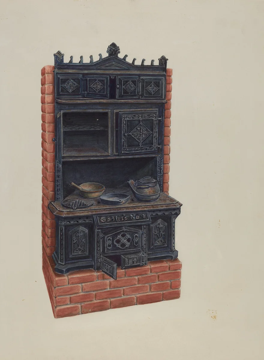 Stove by Al Curry, index of american design, 1935-1942
