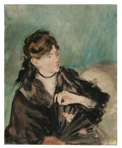 Portrait of Berthe Morisot with a Fan by Édouard Manet, painting, 1874