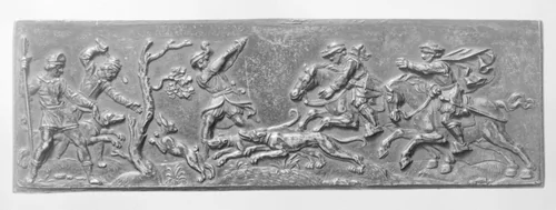 Hunting scene by Pankraz Labenwolf, metalwork, 1565-1585