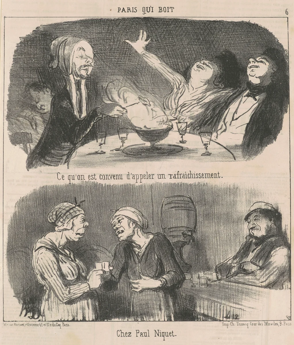 Ce qu'on est convenue d'appeler un rafraichissement by Honoré Daumier, print, 1852