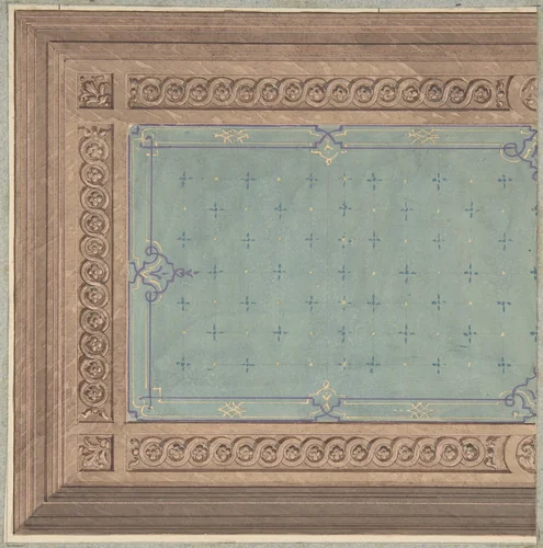 Design for Ceiling, Hôtel de Boivin, Paris by Jules-Edmond-Charles Lachaise, drawing, 1850-1900