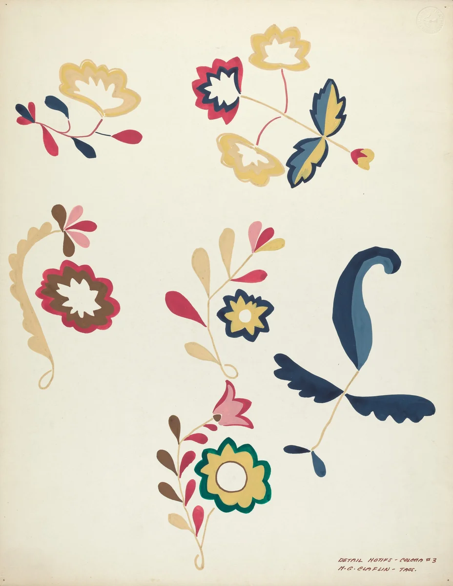 Design from a Proposed Portfolio by Majel G. Claflin, index of american design, 1935-1942