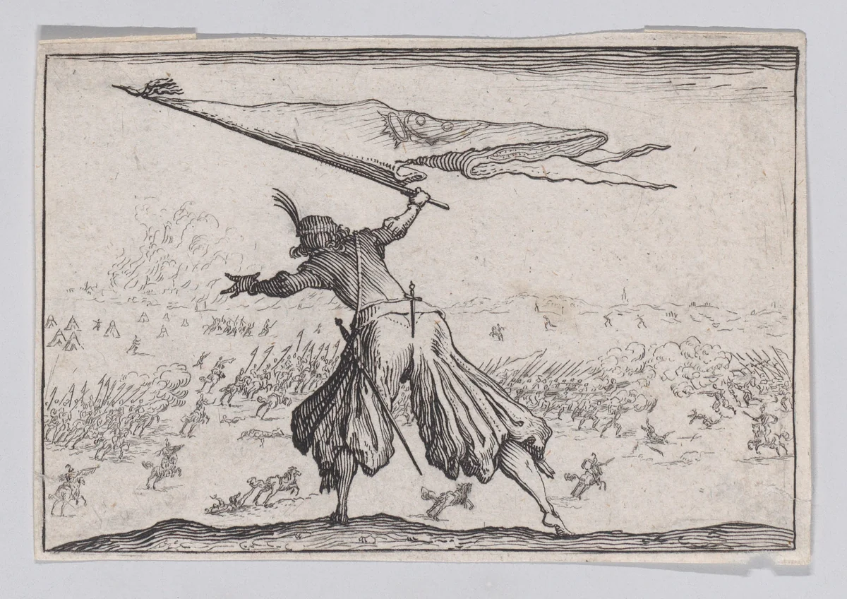 Copy of Le Porte-Étendard (The Standard Bearer), from "Les Caprices" by anonymous, print, 1620-1700