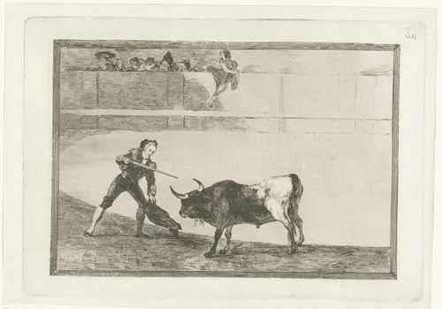 Pedro Romera Martínez doodt een stier by Francisco de Goya, print, 1811-1816