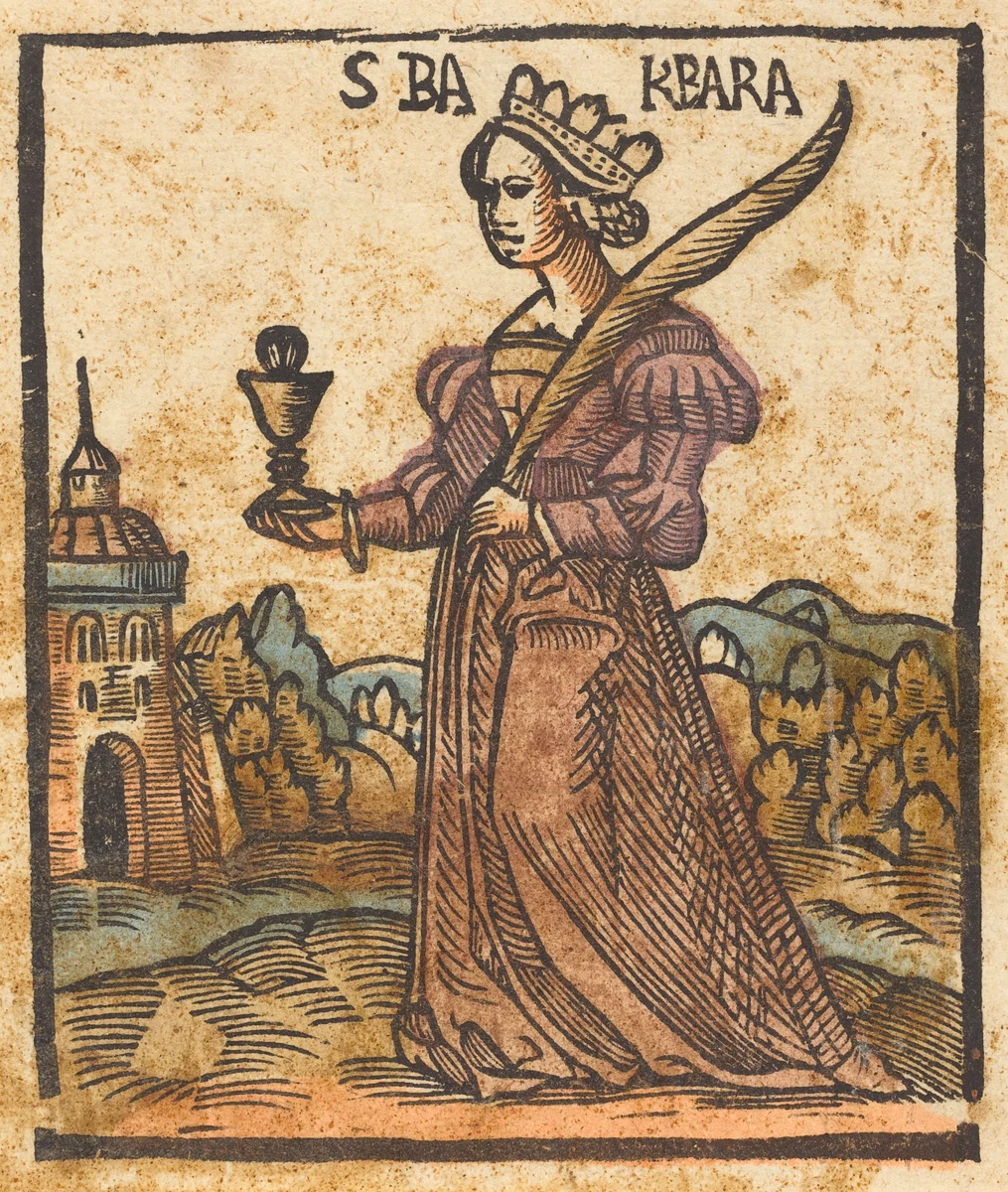Saint Barbara by German 15th Century, print, 1500