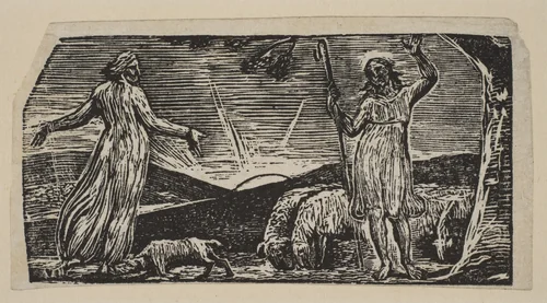 Thenot Remonstrates With Colinet, from Thornton's "Pastorals of Virgil" by William Blake, print, 1821