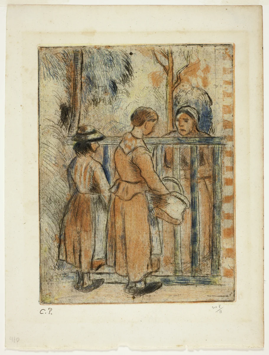 Beggar Women by Camille Pissarro, print, 1889-1899