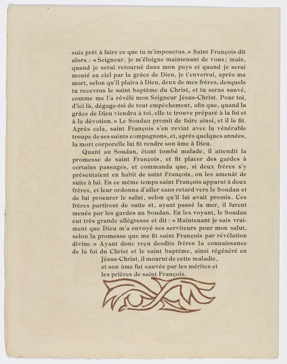 Tailpiece (page 144) from Les Petites Fleurs de St. François (The Little Flowers of St. Francis) by Émile Bernard, illustrated book, 1928