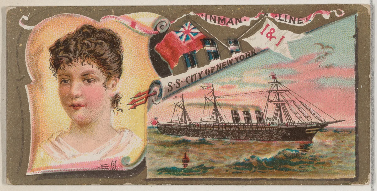 Steamship City of New York, Inman Line, from the Ocean and River Steamers series (N83) for Duke brand cigarettes by W. Duke, Sons & Co., print, 1887
