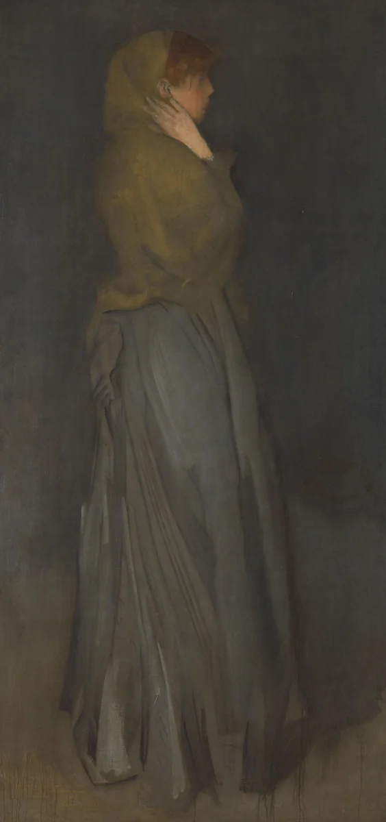 ‘Arrangement in Yellow and Gray’: Effie Deans by James Abbott McNeill Whistler, painting, 1876-1878