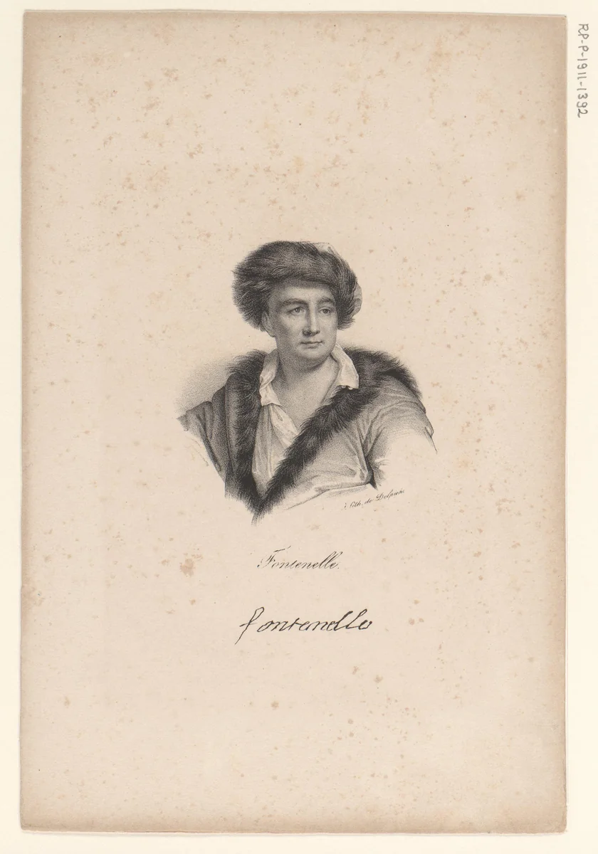 Portret van Bernard le Bovier de Fontenelle by anonymous, print, 1818-1842